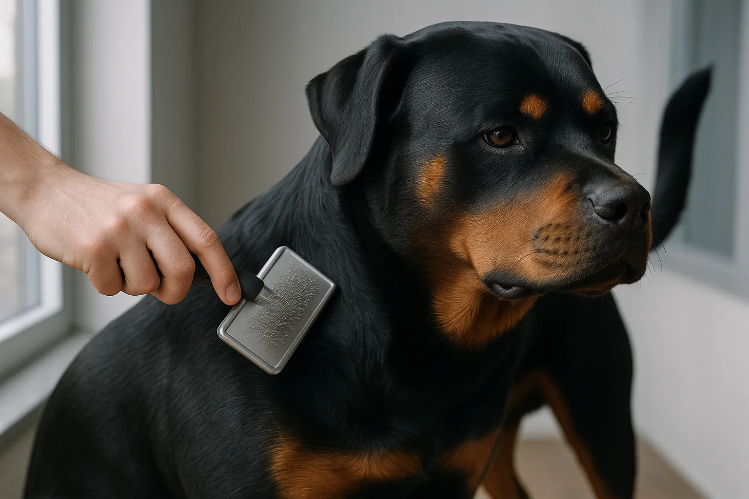 Muda y caída de pelo en el Rottweiler: qué es normal y cuándo no