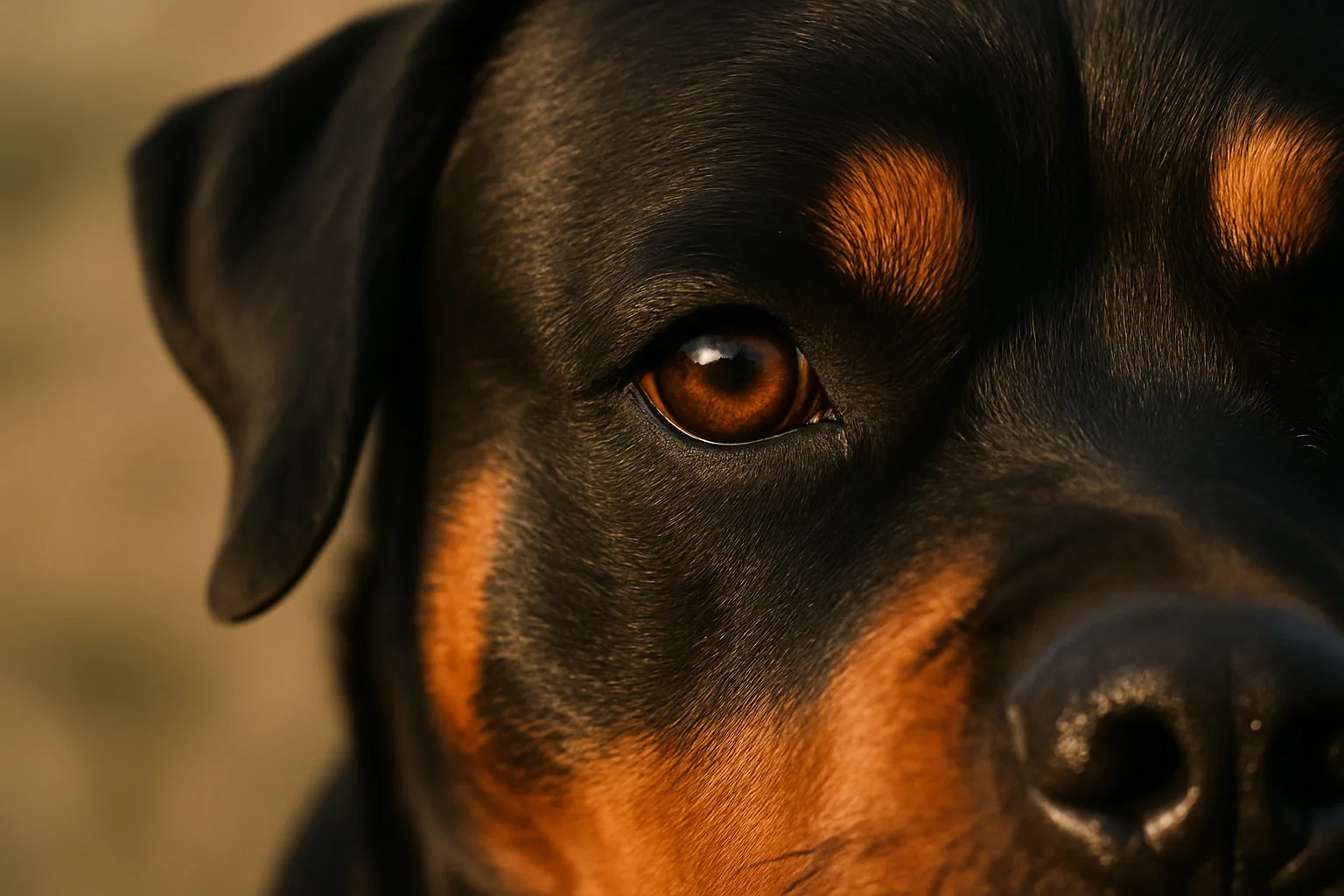 Ojos correctos en el Rottweiler