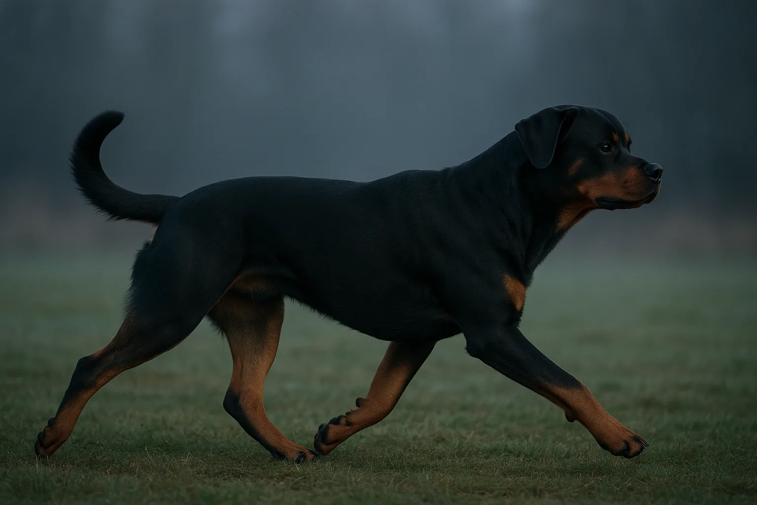 Pecho, hueso, estructura y movimiento del Rottweiler