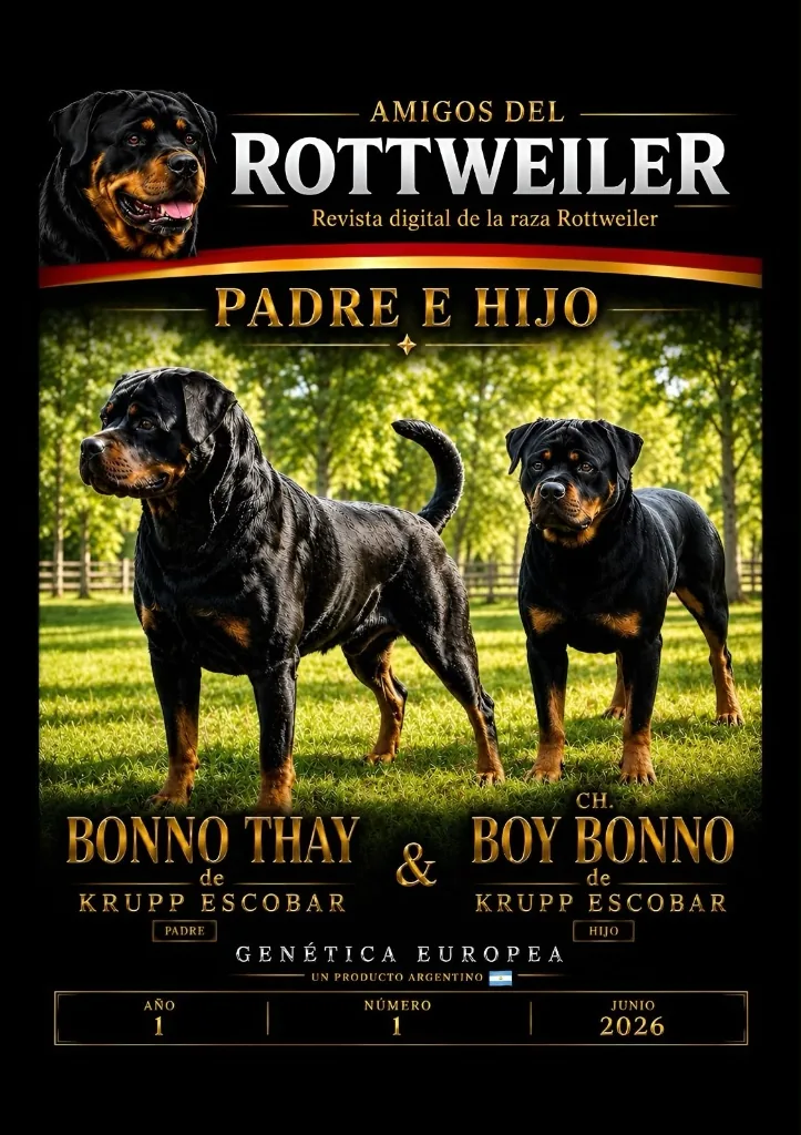 Portada de la Revista Amigos del Rottweiler, primera edición digital.